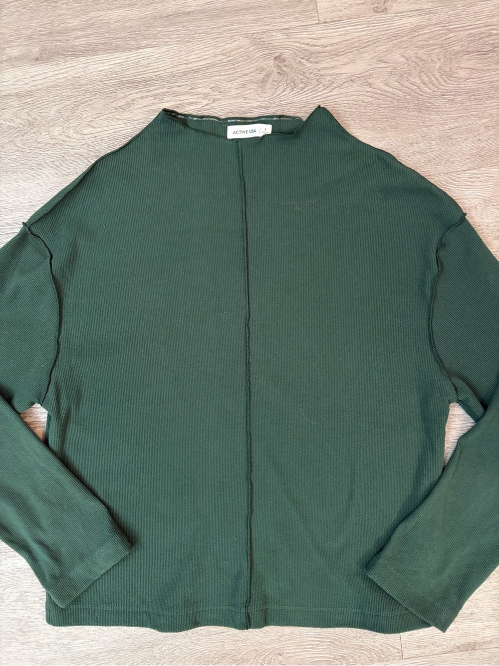 Active USA Dark Green Center-Seam Crewneck Sweater size small
